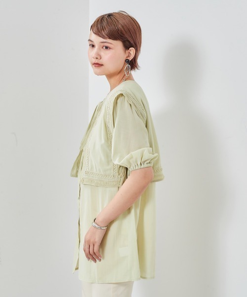 cepo（セポ）の「付け襟フラップマルチブラウス（シャツ/ブラウス・レディース・ブラック/オフホワイト/イエロー・M）」の22枚目の写真