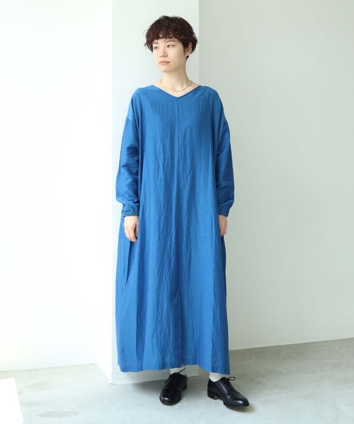 nitca（ニトカ）の「C/Cu/Liローン 平面オーバーワンピース（ワンピース・レディース・ホワイト/ベージュ/チャコールグレー/ブルー・FREE）」の4枚目の写真