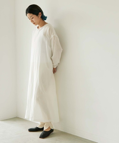 nitca（ニトカ）の「C/Cu/Liローン 平面オーバーワンピース（ワンピース・レディース・ホワイト/ベージュ/チャコールグレー/ブルー・FREE）」の11枚目の写真