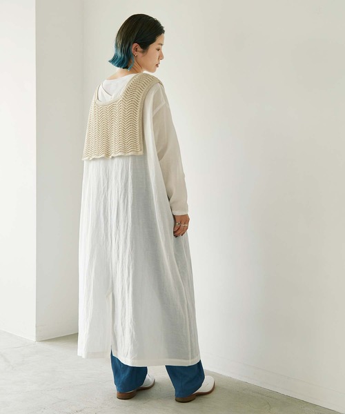 nitca（ニトカ）の「C/Cu/Liローン 平面オーバーワンピース（ワンピース・レディース・ホワイト/ベージュ/チャコールグレー/ブルー・FREE）」の18枚目の写真