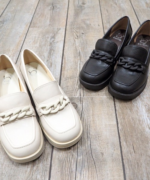 byあしながおじさん（バイアシナガオジサン）の「厚底ローファーパンプス　-8980615（ローファー・レディース・グリーン/アイボリー/ブラック/ブラウン・23.0cm/23.5cm/24.5cm/24.0cm/22.5cm）」の10枚目の写真