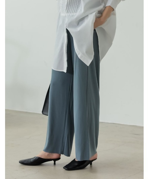 Re:EDIT（リエディ）の「リブカットカラーリラックスパンツ（その他パンツ・レディース・アイボリー/ブラック/ブルー/ブラウン/ベージュ/パープル・SMALL/LARGE/MEDIUM）」の5枚目の写真