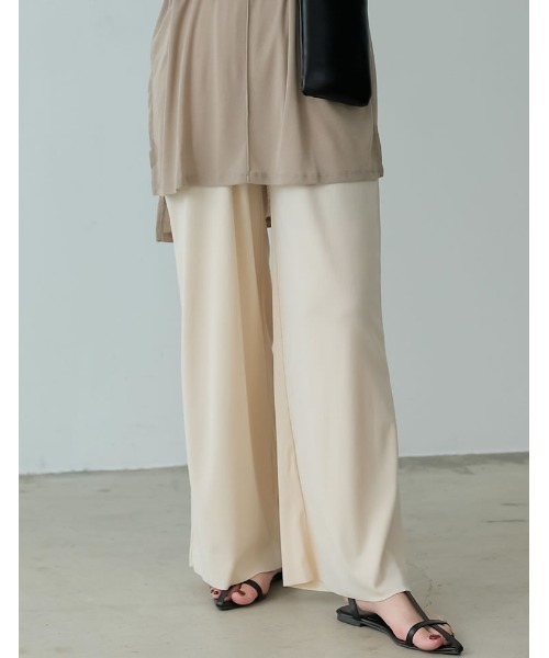 Re:EDIT（リエディ）の「リブカットカラーリラックスパンツ（その他パンツ・レディース・アイボリー/ブラック/ブルー/ブラウン/ベージュ/パープル・SMALL/LARGE/MEDIUM）」の2枚目の写真