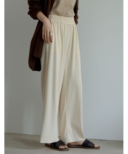 Re:EDIT（リエディ）の「リブカットカラーリラックスパンツ（その他パンツ・レディース・アイボリー/ブラック/ブルー/ブラウン/ベージュ/パープル・SMALL/LARGE/MEDIUM）」の16枚目の写真