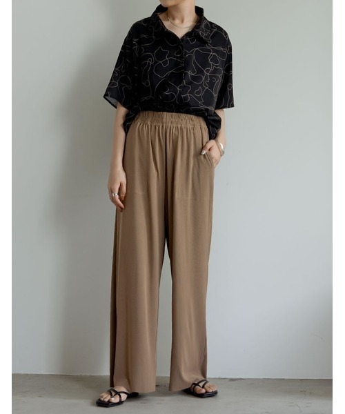 Re:EDIT（リエディ）の「リブカットカラーリラックスパンツ（その他パンツ・レディース・アイボリー/ブラック/ブルー/ブラウン/ベージュ/パープル・SMALL/LARGE/MEDIUM）」の12枚目の写真