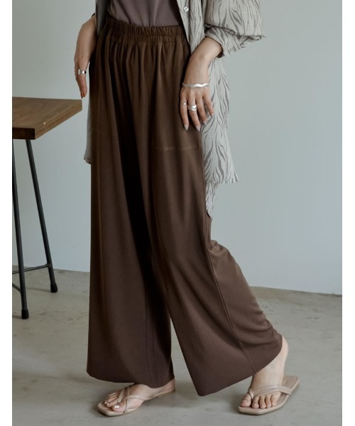 Re:EDIT（リエディ）の「リブカットカラーリラックスパンツ（その他パンツ・レディース・アイボリー/ブラック/ブルー/ブラウン/ベージュ/パープル・SMALL/LARGE/MEDIUM）」の21枚目の写真