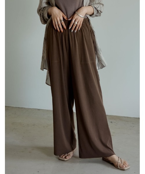 Re:EDIT（リエディ）の「リブカットカラーリラックスパンツ（その他パンツ・レディース・アイボリー/ブラック/ブルー/ブラウン/ベージュ/パープル・SMALL/LARGE/MEDIUM）」の17枚目の写真