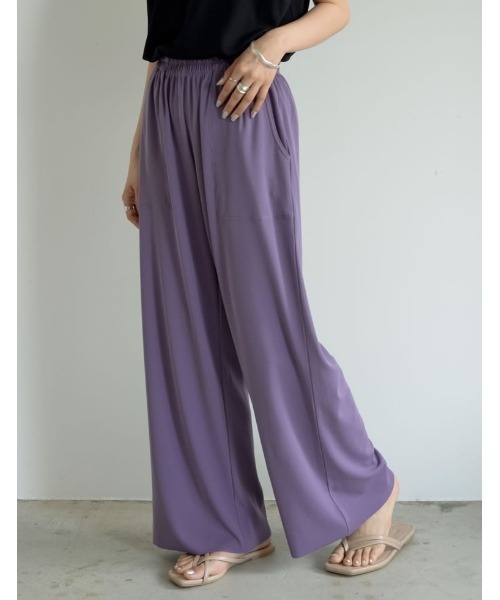 Re:EDIT（リエディ）の「リブカットカラーリラックスパンツ（その他パンツ・レディース・アイボリー/ブラック/ブルー/ブラウン/ベージュ/パープル・SMALL/LARGE/MEDIUM）」の22枚目の写真