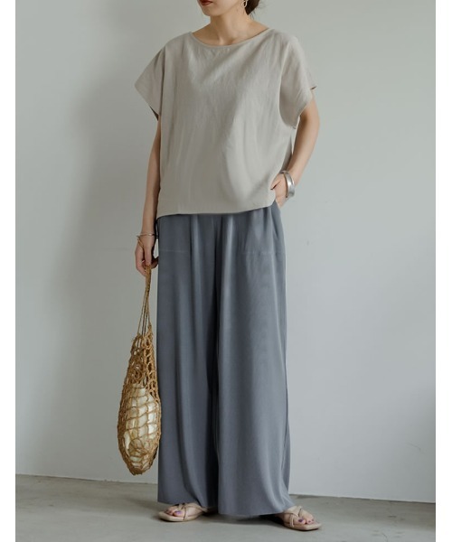 Re:EDIT（リエディ）の「リブカットカラーリラックスパンツ（その他パンツ・レディース・アイボリー/ブラック/ブルー/ブラウン/ベージュ/パープル・SMALL/LARGE/MEDIUM）」の9枚目の写真