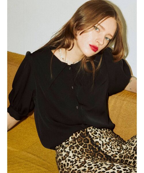 jouetie（ジュエティ）の「ダブルBIGカラーブラウス（シャツ/ブラウス・レディース・アイボリー/ブラック/ブルー/その他1・MEDIUM）」の6枚目の写真