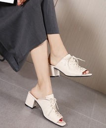 オープントゥレースアップサボ