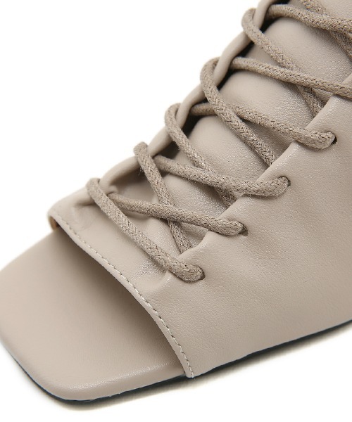 Futier land（フューティアランド）の「オープントゥレースアップサボ（サンダル・レディース・ライトベージュ/アイボリー/モカ・37/39/36/38/40）」の16枚目の写真