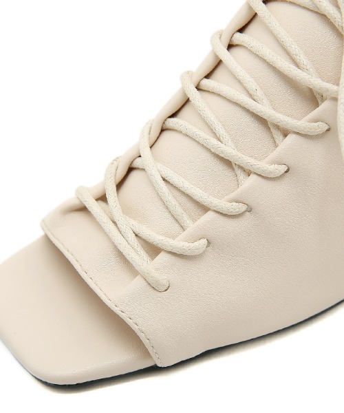 Futier land（フューティアランド）の「オープントゥレースアップサボ（サンダル・レディース・ライトベージュ/アイボリー/モカ・37/39/36/38/40）」の18枚目の写真