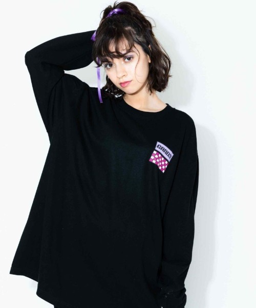 Candy Stripper（キャンディストリッパー）の「LUNCH TIME ロングスリーブTシャツ（Tシャツ/カットソー・レディース・ブラック/オフホワイト・2）」の4枚目の写真