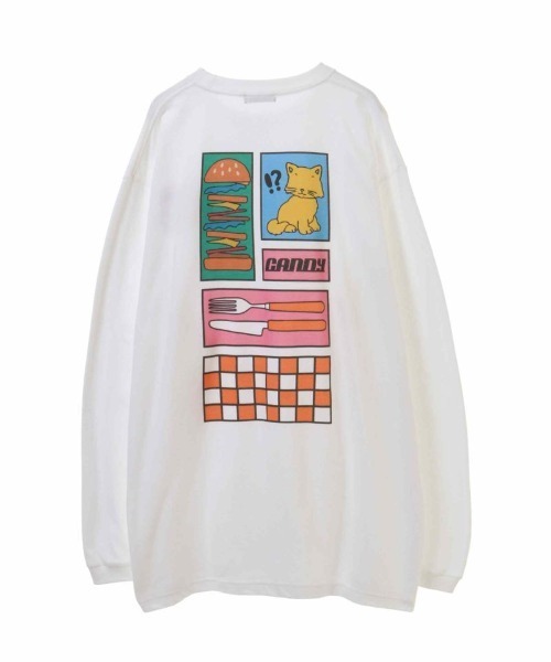 Candy Stripper（キャンディストリッパー）の「LUNCH TIME ロングスリーブTシャツ（Tシャツ/カットソー・レディース・ブラック/オフホワイト・2）」の6枚目の写真