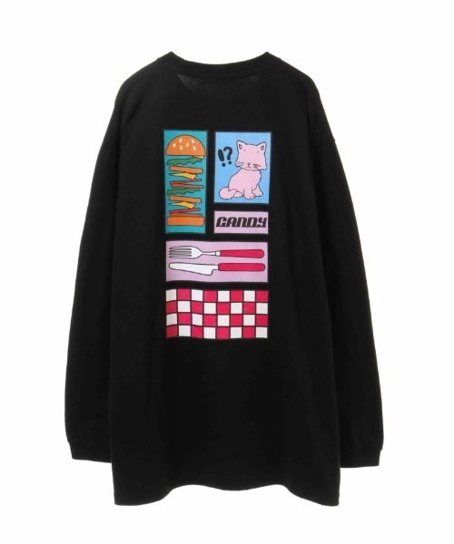 Candy Stripper（キャンディストリッパー）の「LUNCH TIME ロングスリーブTシャツ（Tシャツ/カットソー・レディース・ブラック/オフホワイト・2）」の8枚目の写真