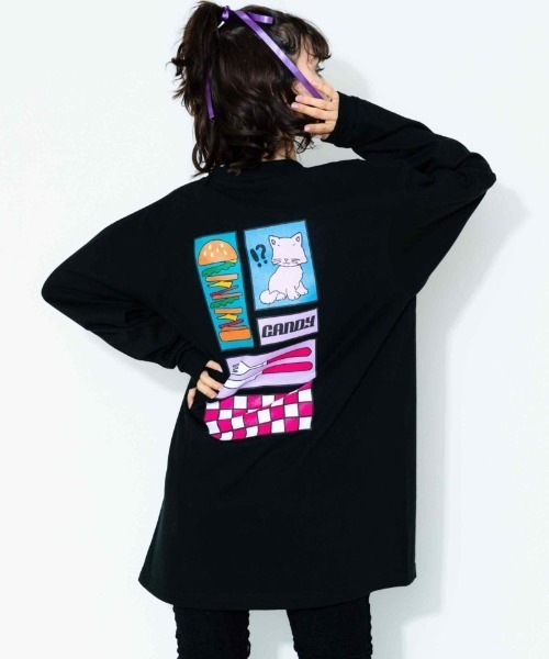 Candy Stripper（キャンディストリッパー）の「LUNCH TIME ロングスリーブTシャツ（Tシャツ/カットソー・レディース・ブラック/オフホワイト・2）」の14枚目の写真