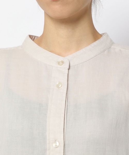 LAKOLE（ラコレ）の「ダブルガーゼバンドカラーワンピース / 950869（シャツワンピース・レディース・オフホワイト/スミクロ/ブラウン・SMALL/MEDIUM）」の17枚目の写真