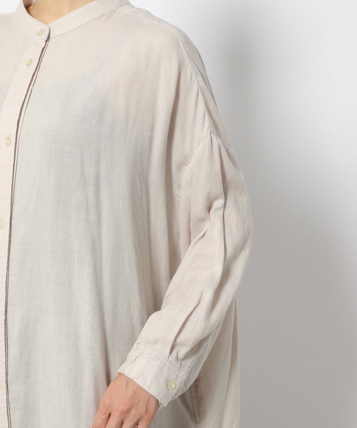 LAKOLE（ラコレ）の「ダブルガーゼバンドカラーワンピース / 950869（シャツワンピース・レディース・オフホワイト/スミクロ/ブラウン・SMALL/MEDIUM）」の18枚目の写真