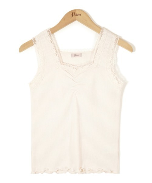 flower（フラワー）の「ワイドレースキャミ（キャミソール・レディース・ブラウン/アイボリー・FREE）」の12枚目の写真