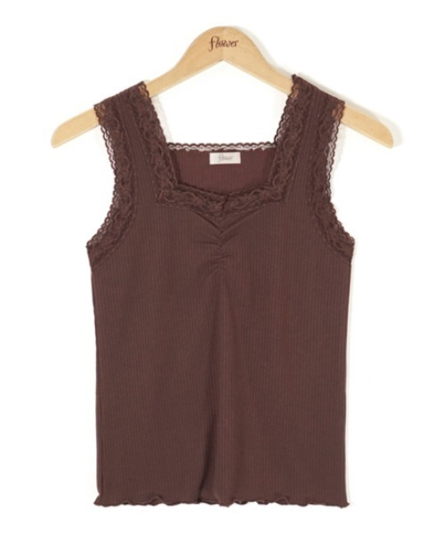 flower（フラワー）の「ワイドレースキャミ（キャミソール・レディース・ブラウン/アイボリー・FREE）」の13枚目の写真