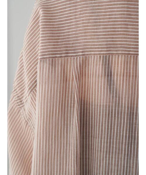 AMERICAN HOLIC（アメリカンホリック）の「シアーバンドカラーシャツ（シャツ/ブラウス・レディース・カーキ/ストライプ/ブラウン/アイボリー・L/M）」の18枚目の写真