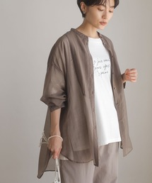 AMERICAN HOLIC | シアーバンドカラーシャツ(シャツ/ブラウス)