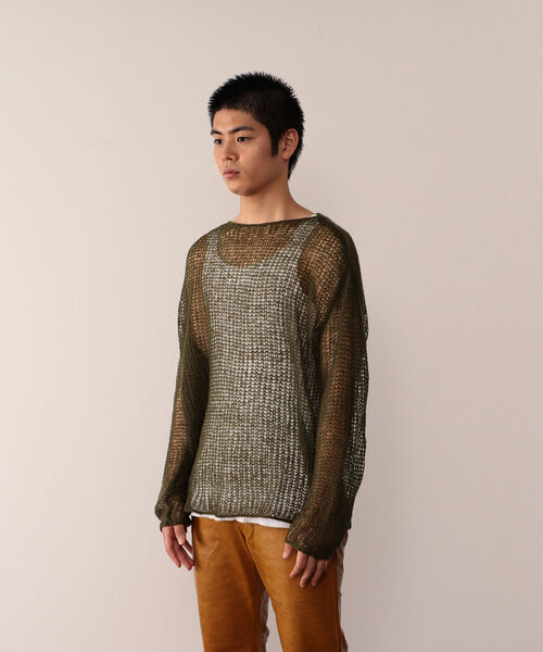 VAPORIZE（ヴェイパライズ）の「VAPORIZE / Net Knit（ニット/セーター・メンズ・ブラック/ダークグリーン・MEDIUM/LARGE）」の8枚目の写真
