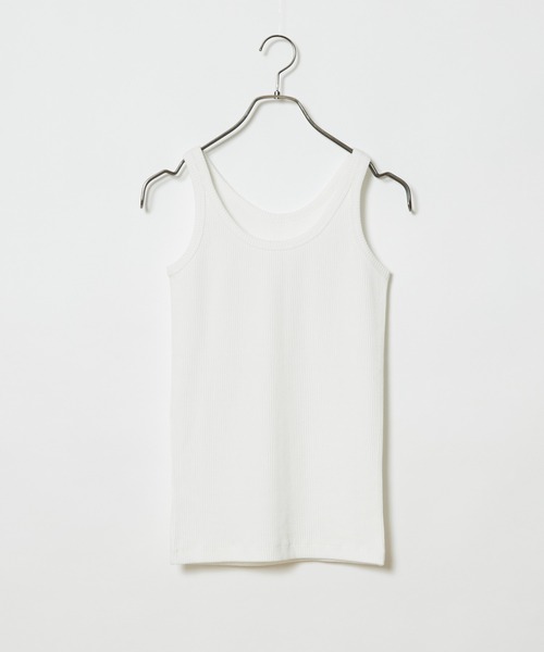 CIAOPANIC(チャオパニック)の「リブタンク(タンクトップ・レディース・オフホワイト/ブラック/ブラウン・FREE)」の2枚目の写真