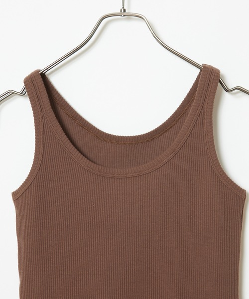 CIAOPANIC(チャオパニック)の「リブタンク(タンクトップ・レディース・オフホワイト/ブラック/ブラウン・FREE)」の4枚目の写真