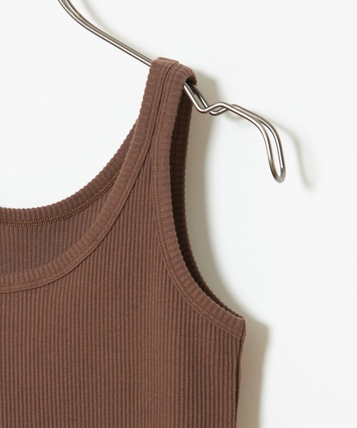 CIAOPANIC(チャオパニック)の「リブタンク(タンクトップ・レディース・オフホワイト/ブラック/ブラウン・FREE)」の5枚目の写真