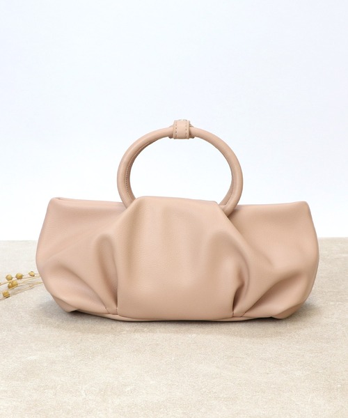 BASE（ベース）の「丸型ハンドル ショルダー ＆ ハンドバッグ（ハンドバッグ・レディース・ピンク/イエロー/ブラウン/ブラック/アイボリー・FREE）」の2枚目の写真