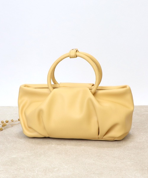 BASE（ベース）の「丸型ハンドル ショルダー ＆ ハンドバッグ（ハンドバッグ・レディース・ピンク/イエロー/ブラウン/ブラック/アイボリー・FREE）」の5枚目の写真