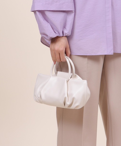 BASE（ベース）の「丸型ハンドル ショルダー ＆ ハンドバッグ（ハンドバッグ・レディース・ピンク/イエロー/ブラウン/ブラック/アイボリー・FREE）」の19枚目の写真