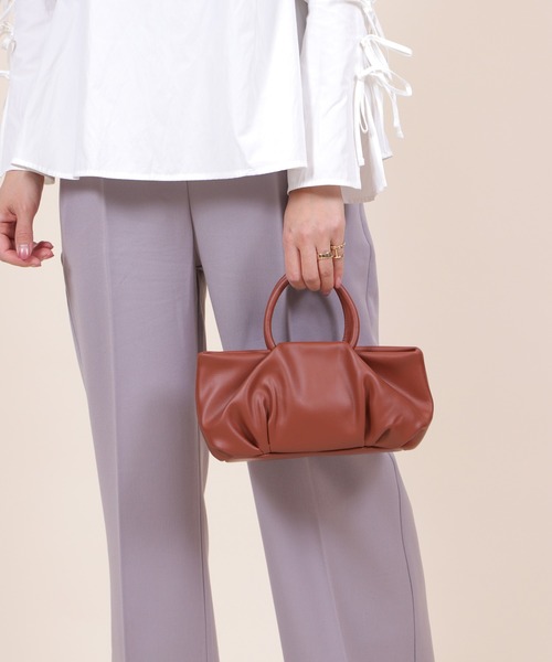 BASE（ベース）の「丸型ハンドル ショルダー ＆ ハンドバッグ（ハンドバッグ・レディース・ピンク/イエロー/ブラウン/ブラック/アイボリー・FREE）」の20枚目の写真