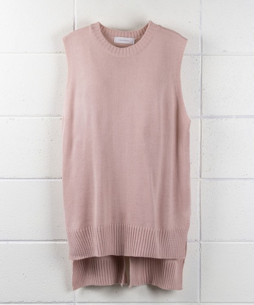 me+em select（ミームセレクト）の「【 8color 】バックオープンスリットニットベスト（ベスト・レディース・ブラック/ベージュ/ネイビー/ブラウン/カーキ/ピンク/アイボリー/スモークピンク・FREE）」の13枚目の写真