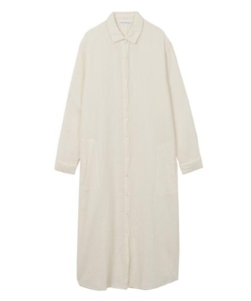 lacausa(ラコーザ)の「LACAUSA Soft Gauze Shirtdress(シャツワンピース・レディース・オフホワイト・SMALL)」の9枚目の写真