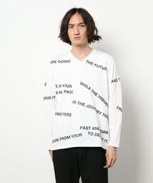 SHELLAC | ＊シェラック/SHELLACロゴプリントVネック長袖Tシャツ(Tシャツ/カットソー)