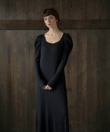 Puff Shoulder Knit Dress