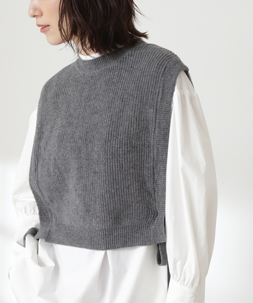 N.（N. Natural Beauty Basic）（エヌエヌナチュラルビューティーベーシック）の「◆ニットベストセット（シャツ/ブラウス・レディース・ブラック/杢グレー・MEDIUM）」の10枚目の写真