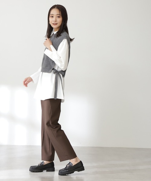 N.（N. Natural Beauty Basic）（エヌエヌナチュラルビューティーベーシック）の「◆ニットベストセット（シャツ/ブラウス・レディース・ブラック/杢グレー・MEDIUM）」の15枚目の写真