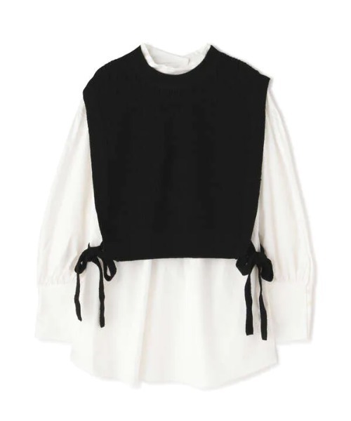 N.（N. Natural Beauty Basic）（エヌエヌナチュラルビューティーベーシック）の「◆ニットベストセット（シャツ/ブラウス・レディース・ブラック/杢グレー・MEDIUM）」の16枚目の写真