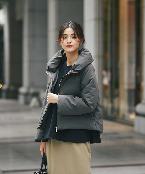 un dix cors（アンディコール）の「リッチ感漂う本命アウター　シームレスショールカラーダウン（ダウンジャケット/コート・レディース・ブラック/チャコールグレー/ベージュ・FREE）」の13枚目の写真