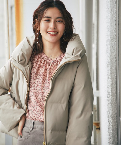 un dix cors（アンディコール）の「リッチ感漂う本命アウター　シームレスショールカラーダウン（ダウンジャケット/コート・レディース・ブラック/チャコールグレー/ベージュ・FREE）」の10枚目の写真