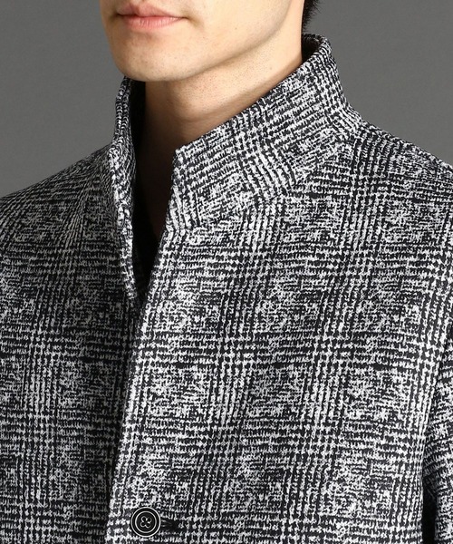 HIDEAWAYS NICOLE（ハイダウェイニコル）の「ボンディングニットアラカルトプリントスタンドコート（ダウンジャケット/コート・メンズ・チャコールグレー/グレー/グレー系その他/チェック・MEDIUM/LARGE/X-LARGE）」の11枚目の写真