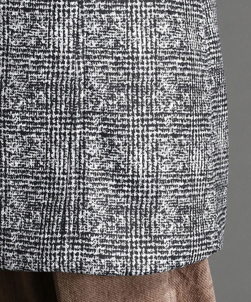 HIDEAWAYS NICOLE（ハイダウェイニコル）の「ボンディングニットアラカルトプリントスタンドコート（ダウンジャケット/コート・メンズ・チャコールグレー/グレー/グレー系その他/チェック・MEDIUM/LARGE/X-LARGE）」の14枚目の写真