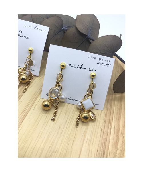 tone(トーン)の「【marihori】ジャラジャラ(MA)(ピアス(両耳用)・レディース・ゴールド・FREE)」の4枚目の写真