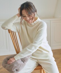 【洗える】MERINO CASHMERE ロールネック ニット