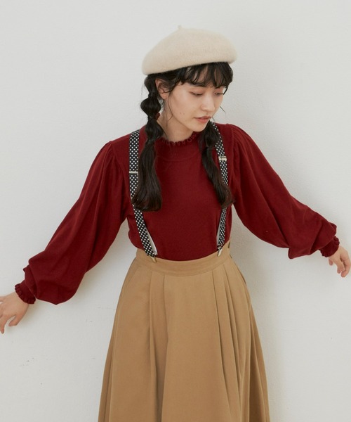 MERLOT（メルロー）の「たっぷり袖フリルニット（ニット/セーター・レディース・ブラック/ブルー/レッド/ナチュラル・FREE）」の22枚目の写真