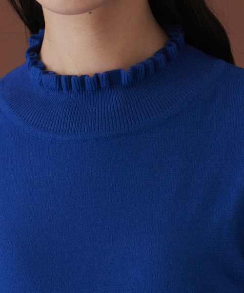 MERLOT（メルロー）の「たっぷり袖フリルニット（ニット/セーター・レディース・ブラック/ブルー/レッド/ナチュラル・FREE）」の13枚目の写真